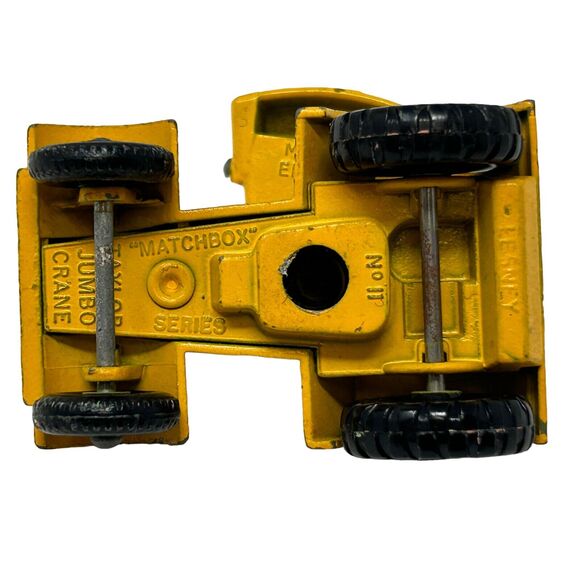 Vintage Matchbox 11 Taylor Jumbo Crane Diecast Toy Car 60s Yellow Truck England - Picture 7 of 10